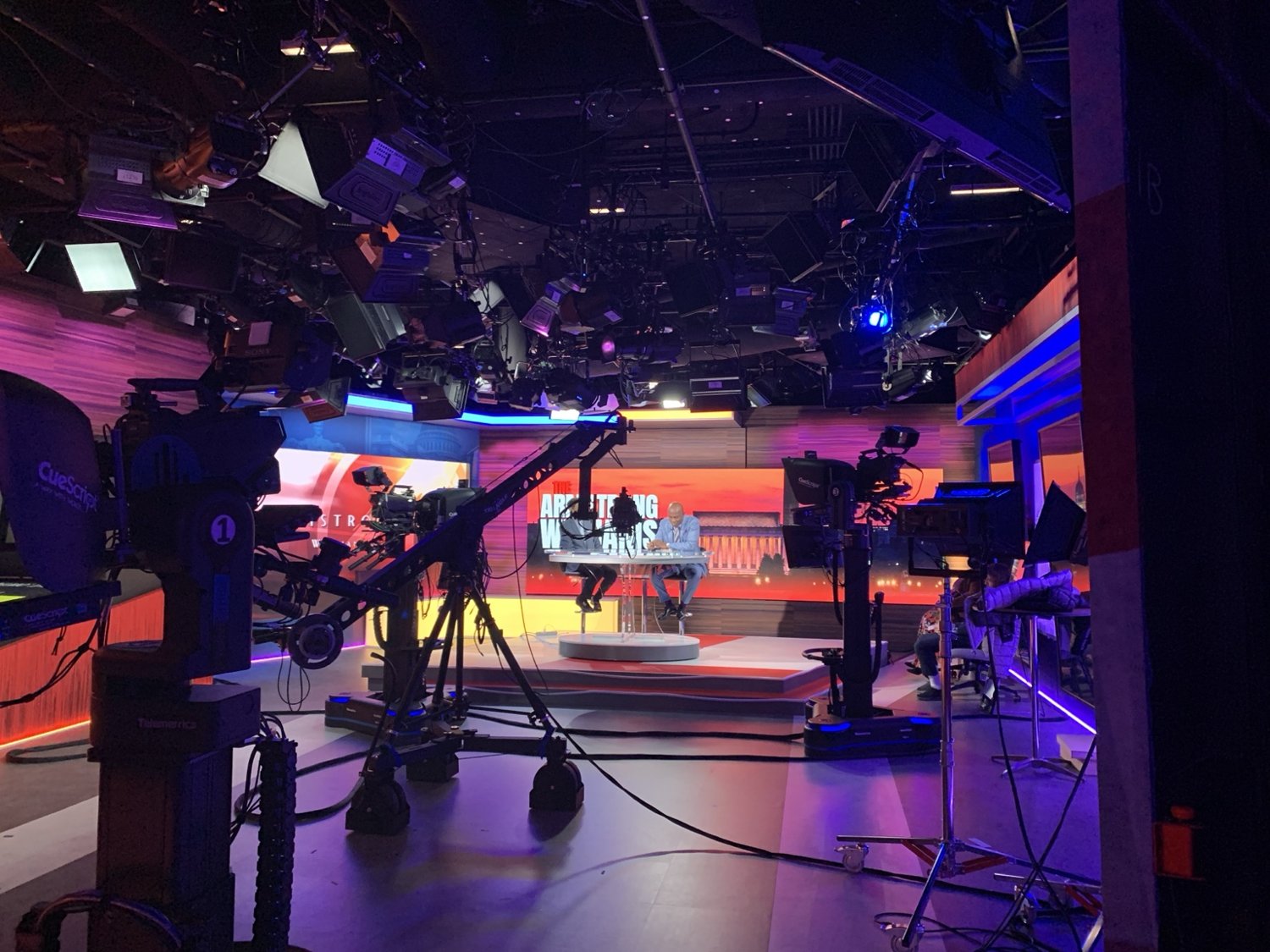 Professional media interview setting